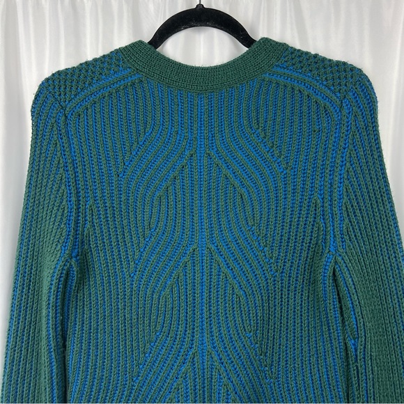 RACHEL ROY Green Blue Chunky Peplum Back Cardigan - Picture 9 of 13